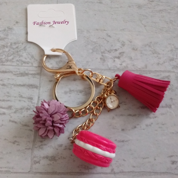 Accessories - NEW MACAROON LEATHER TASSEL KEYCHAIN